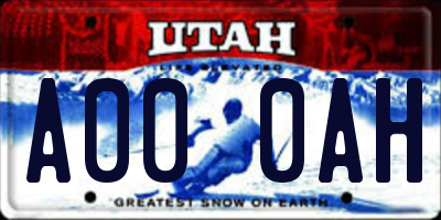 UT license plate A000AH