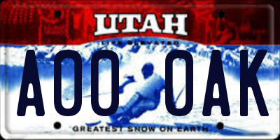 UT license plate A000AK