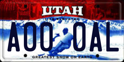 UT license plate A000AL