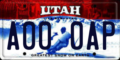 UT license plate A000AP