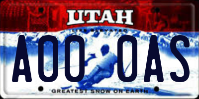 UT license plate A000AS