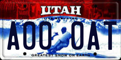 UT license plate A000AT