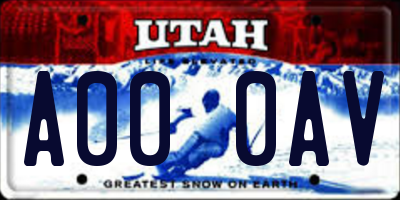 UT license plate A000AV