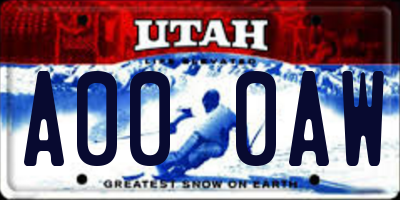 UT license plate A000AW