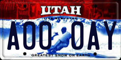 UT license plate A000AY