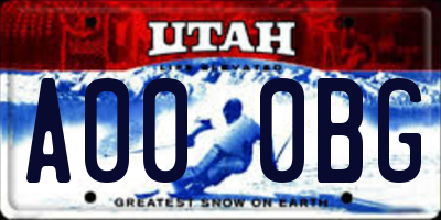 UT license plate A000BG