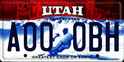 UT license plate A000BH