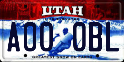 UT license plate A000BL