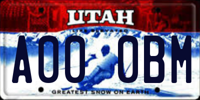 UT license plate A000BM