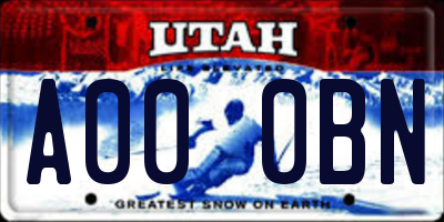 UT license plate A000BN