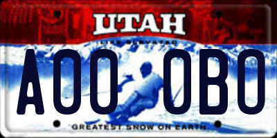 UT license plate A000BO