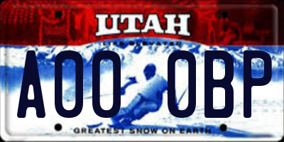 UT license plate A000BP