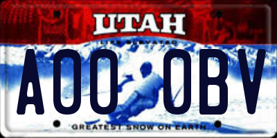 UT license plate A000BV