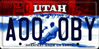 UT license plate A000BY