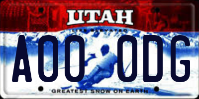 UT license plate A000DG