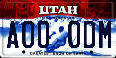 UT license plate A000DM