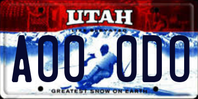 UT license plate A000DO