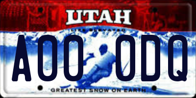 UT license plate A000DQ