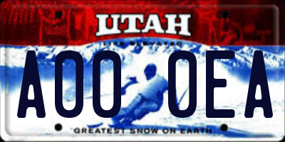 UT license plate A000EA