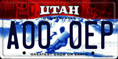 UT license plate A000EP