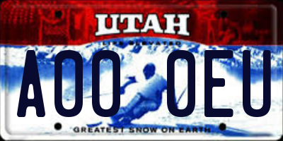 UT license plate A000EU