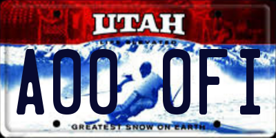 UT license plate A000FI