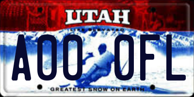 UT license plate A000FL