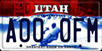 UT license plate A000FM