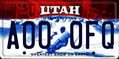 UT license plate A000FQ