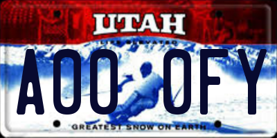 UT license plate A000FY