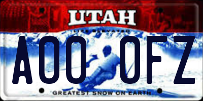 UT license plate A000FZ