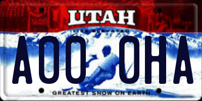 UT license plate A000HA