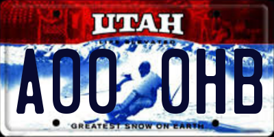 UT license plate A000HB