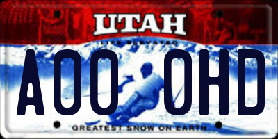 UT license plate A000HD