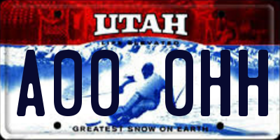 UT license plate A000HH