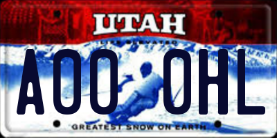 UT license plate A000HL