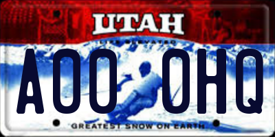 UT license plate A000HQ