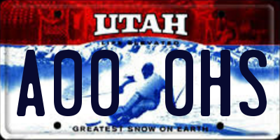 UT license plate A000HS