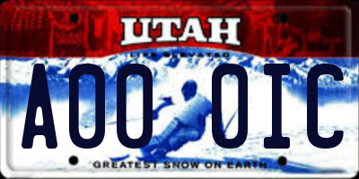 UT license plate A000IC