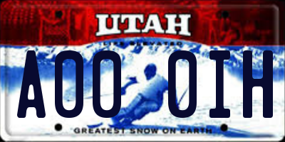 UT license plate A000IH