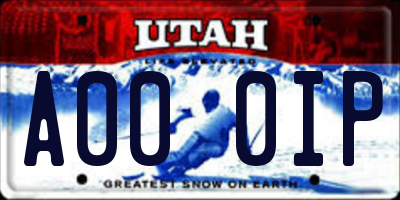 UT license plate A000IP