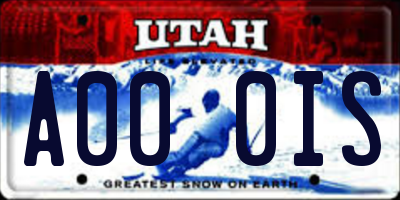 UT license plate A000IS