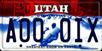 UT license plate A000IX