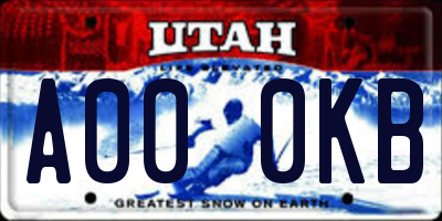 UT license plate A000KB