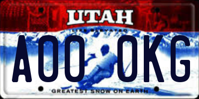 UT license plate A000KG