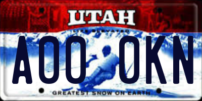 UT license plate A000KN