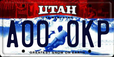 UT license plate A000KP