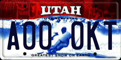 UT license plate A000KT