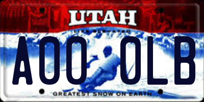 UT license plate A000LB