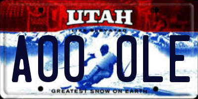 UT license plate A000LE